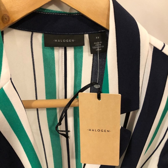 BRAND NEW Halogen Long Striped Tie Waist Jacket - Picture 6 of 7